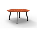 Rapidline Eternity Round Coffee Table 900D x 450mmH Cherry Top Black Base