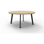 Rapidline Eternity Round Coffee Table 900D x 450mmH Oak Top Black Base