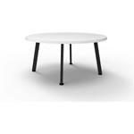 Rapidline Eternity Round Coffee Table 900D x 450mmH White Top Black Base
