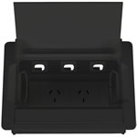 Rapidline Table Surface Mounted Service Box 2 GPO Black