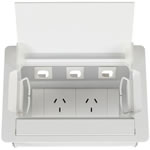 Rapidline Table Surface Mounted Service Box 2 GPO White