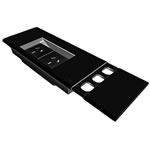 Rapidline Table Surface  Mounted Flip Box 2 GPO + 3 Data Provisions Black