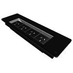 Rapidline Table Surface  Mounted Flip Box 4 GPO Black