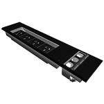 Rapidline Table Surface  Mounted Flip Box 4 GPO + 3 Data Provisions Black