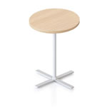 Rapidline Kolo Round Side Table 500D x 587mmH Oak Top White Base