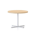 Rapidline Kolo Round Side Table 600D x 457mmH Oak Top White Base
