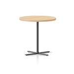 Rapidline Kolo Round Side Table 600D x 587mmH Oak Top Black Base