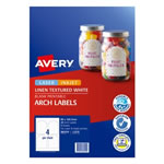Avery Linen Textured Labels L7275 89 x 120.7mm Arched White 4UP 20 Labels 5 Sheets