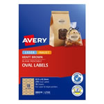 Avery Blank Printable Labels L7103 63.5 x 42.3mm Oval Kraft Brown 18UP 270 Labels 15 Sheet