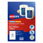 Avery Removable Labels L7163 99.1 x 38.1mm Rectangle Matte White 14UP 350 Labels 25 Sheet