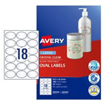 Avery Blank Printable Labels L6024C 63.5 x 42.3mm Oval Clear 18UP 180 Labels 10 Sheet