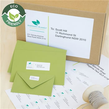 Avery Eco Friendly Labels Laser Printer White 199.6x143.5mm 2UP 40 Labels