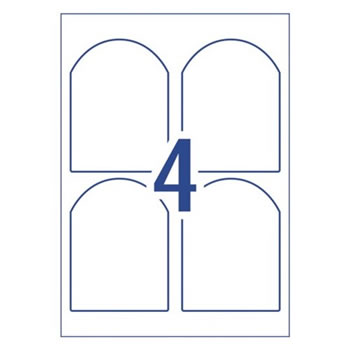 Avery Linen Textured Labels L7275 89 x 120.7mm Arched White 4UP 20 Labels 5 Sheets