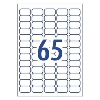 Avery Removable Labels L7651REV 38.1x21.2mm Rectangle Matte White 65UP 1625 Labels