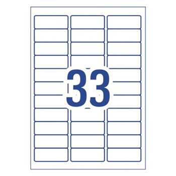 Avery Removable Labels L7157REV 64 x 24.3mm Rectangle Matte White 33UP 825 Labels