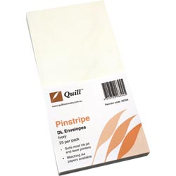Quill Dl Pinstripe Envelopes Ivory 
