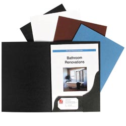 Marbig Leathergrain Presentation Folders Black 