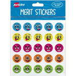 Avery Merit Stickers Smiley Faces Round 22mm 5 Designs Assorted 300 Stickers