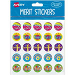 Avery Merit Stickers Caption 1 Round 22mm 5 Designs Assorted Colours 300 Stickers