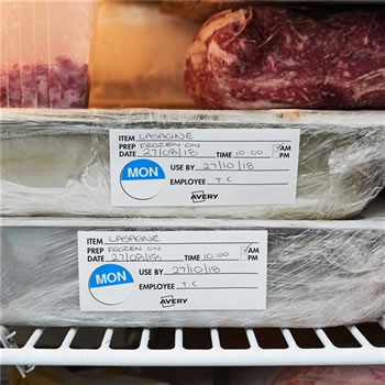 Avery Food Rotation Round Label 24mm Monday Blue Roll of 1000