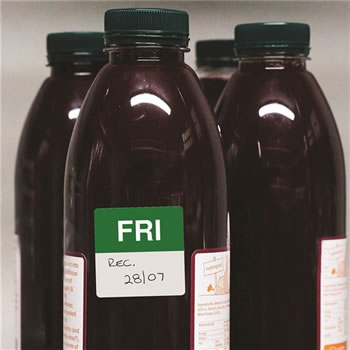 Avery Food Rotation Square Label 40mm Friday Green Roll of 500