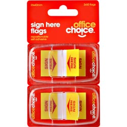 Office Choice Flags Sign Here Yellow 24X43mm 