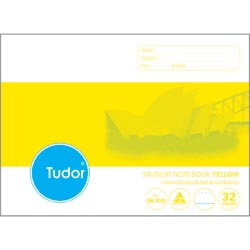 Tudor Notebooks Nsw Primary 32page 10mm Dbl Ruled &Guide Yel
